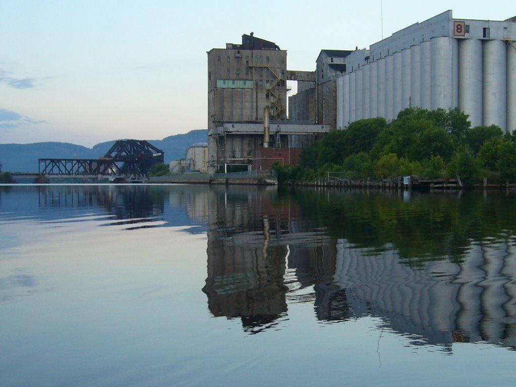 Kam river former grain elevator looking south
