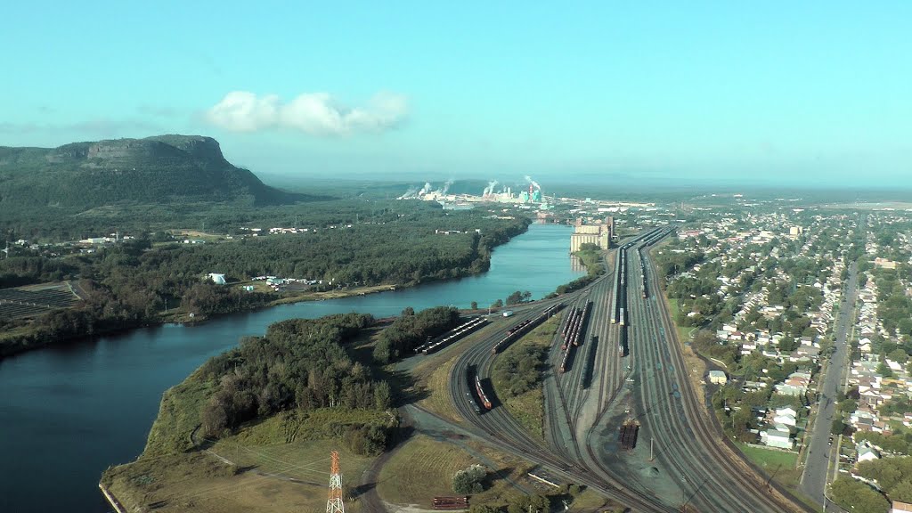 Mt. McKay and the Kam River and CPR rail yard