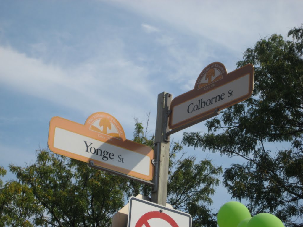 Yonge Street at Colborne Street Sign