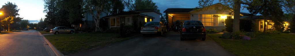 A Nice Panoramic Night Shot of Roywood Crescent, Newmarket, Ontario
