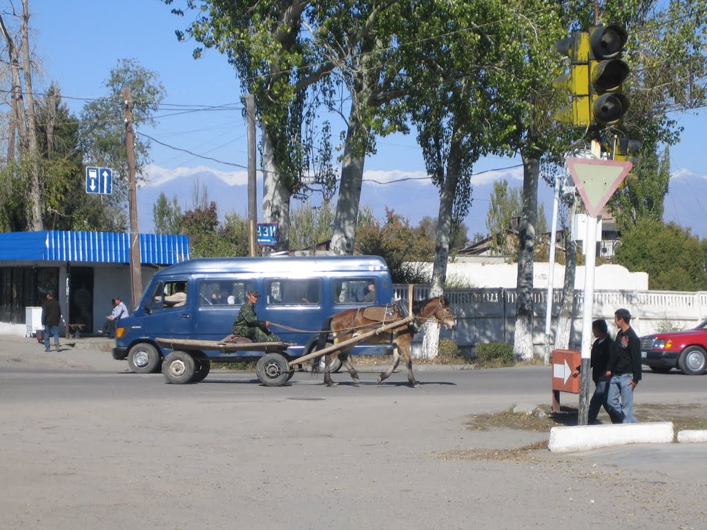 Street Scene in Karakol, Kyrgyzstan