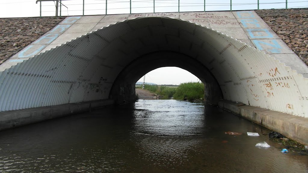 Через Железную Дорогу Река Джемуха 2012, Over the railway river Dzhemuha
