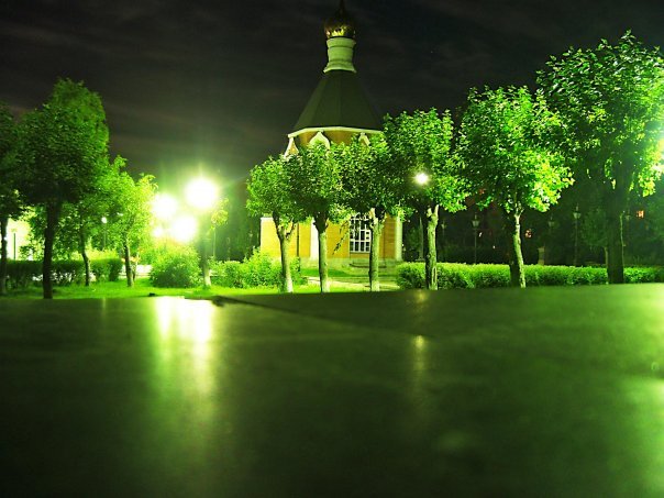 chapel at night