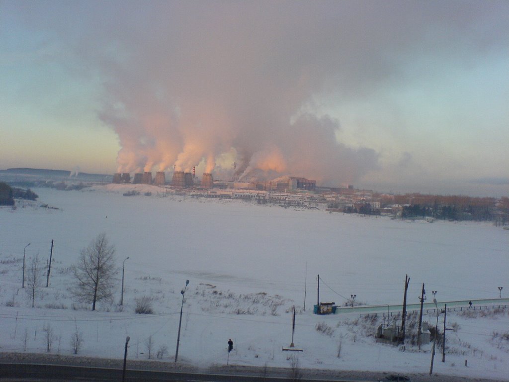 Завод зимой.