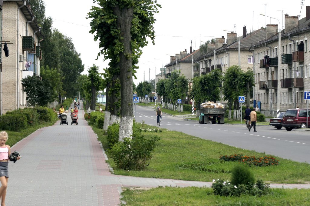 Улица Ленина/Central Street of Beloozersk Named after Lenin