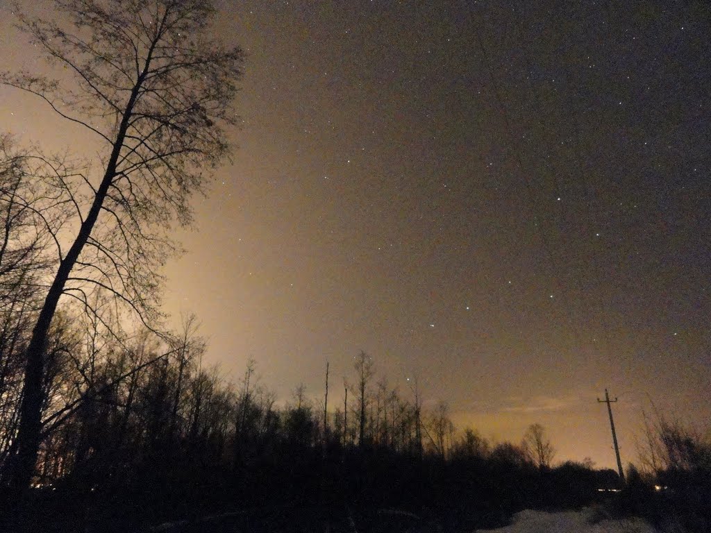 Северное небо с засветкой 4.01.2011 г.