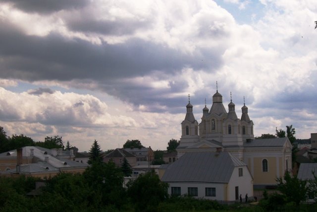 center of Kobrin from bridge on Muchavets river