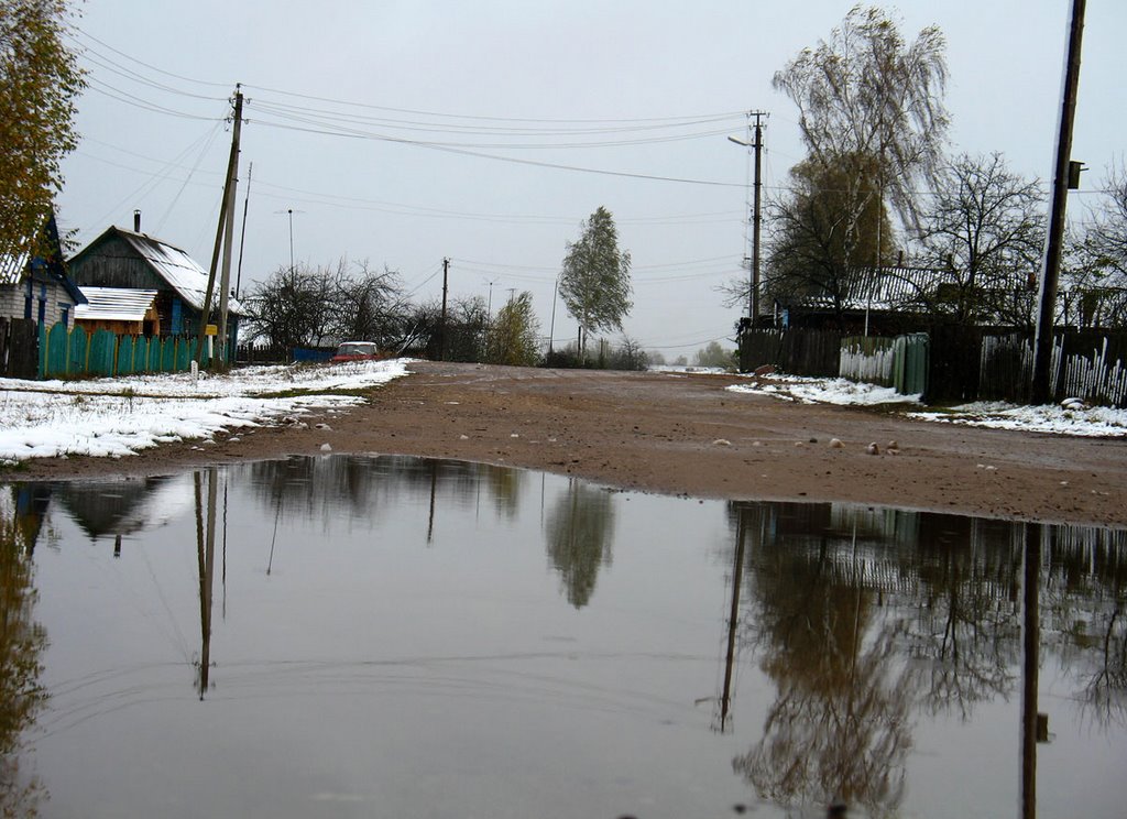 Čyrvonaarmiejskaja Street at the West End of Biahomĺ