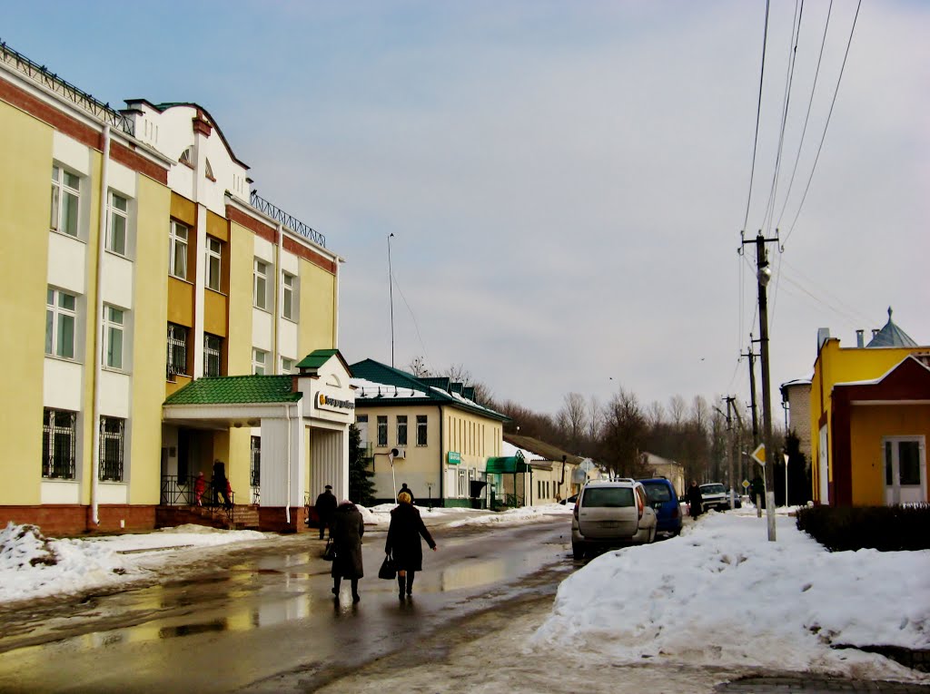 27.02.2013 13:54  Улица Карла Маркса.  Фасадная сторона здания Белагропромбанка.