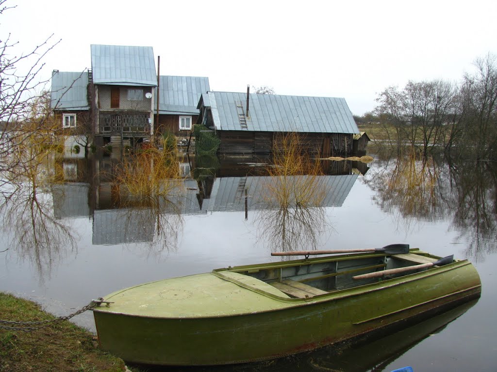 Весенний разлив реки Дрыса. Верхнедвинск. Drysa River spill. Verkhnedvinsk.