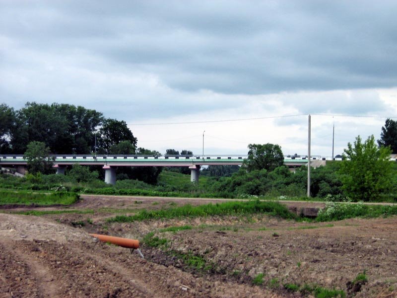 The bridge through the river Disna
