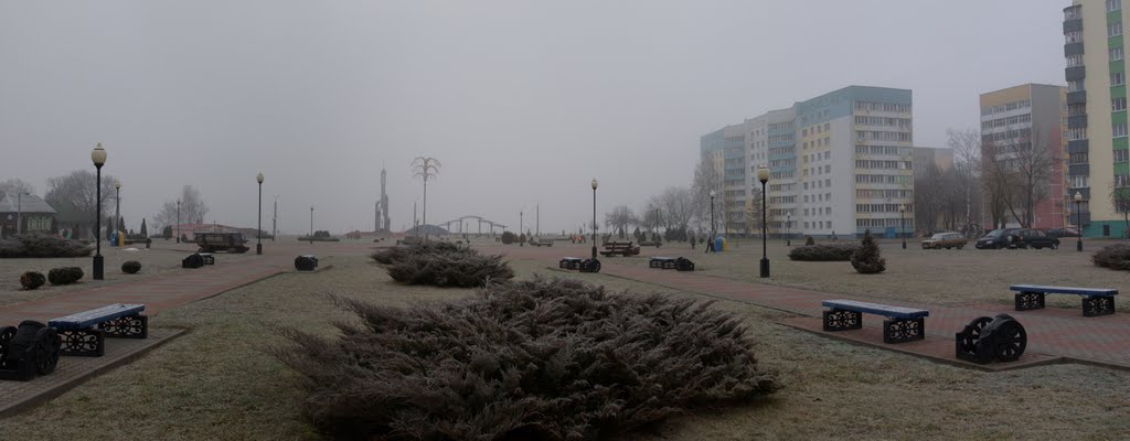г. Речица, панорама площади. Rechitsa a panorama of the square.