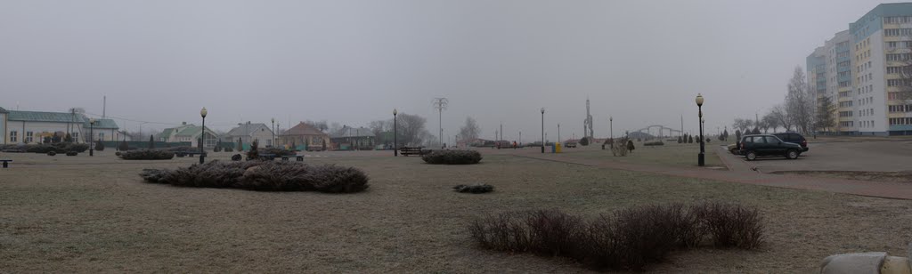 г. Речица, панорама площади. Rechitsa a panorama of the square.