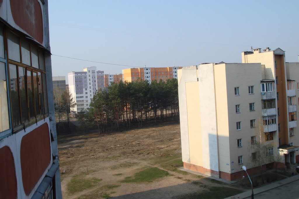Svetlogorsk, vid s balkona na mikrorayon Polesye