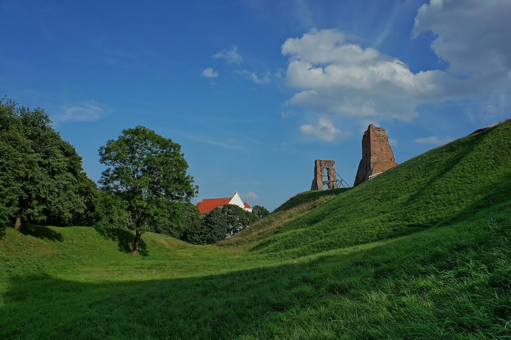 Руины Новогрудского замка и крыша фарного костела (Преображения Господня) - The ruins of the castle of Novogrudok and roof of the church of the Transfiguration