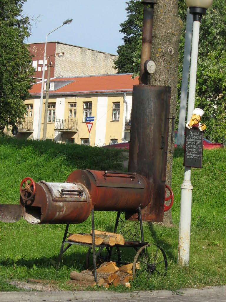 Паровоз-гриль. Steam locomotive - a grill.