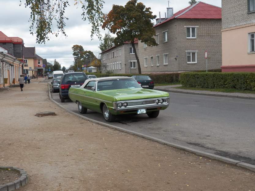 Novogrudok Street Scene, Plymouth Fury Convertible