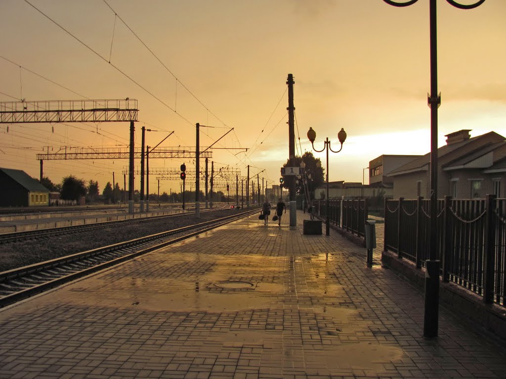 Платформа вечером после дождя, aug2010