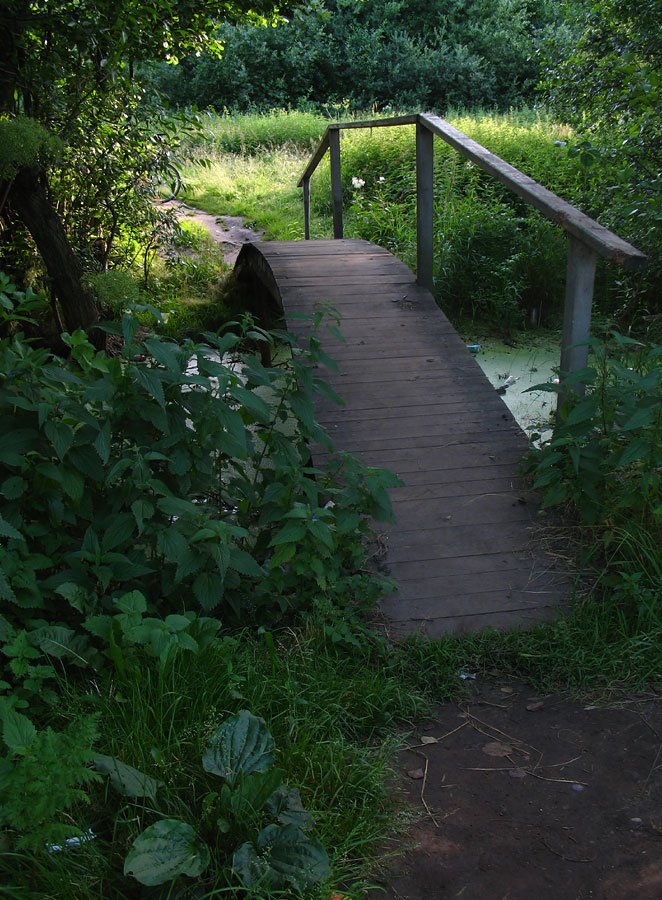 Wooden foot-bridge in Zaslaŭje