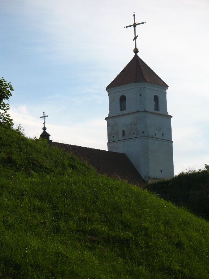 Church of the Transfiguration & ramparts of site of ancient settlement in Zaslaŭje