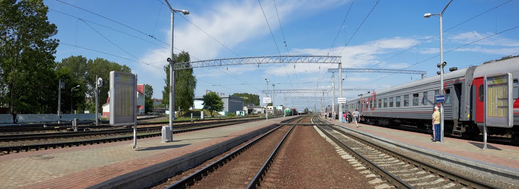 На станции в Молодечно. Железнодорожные пути в сторону Литвы.