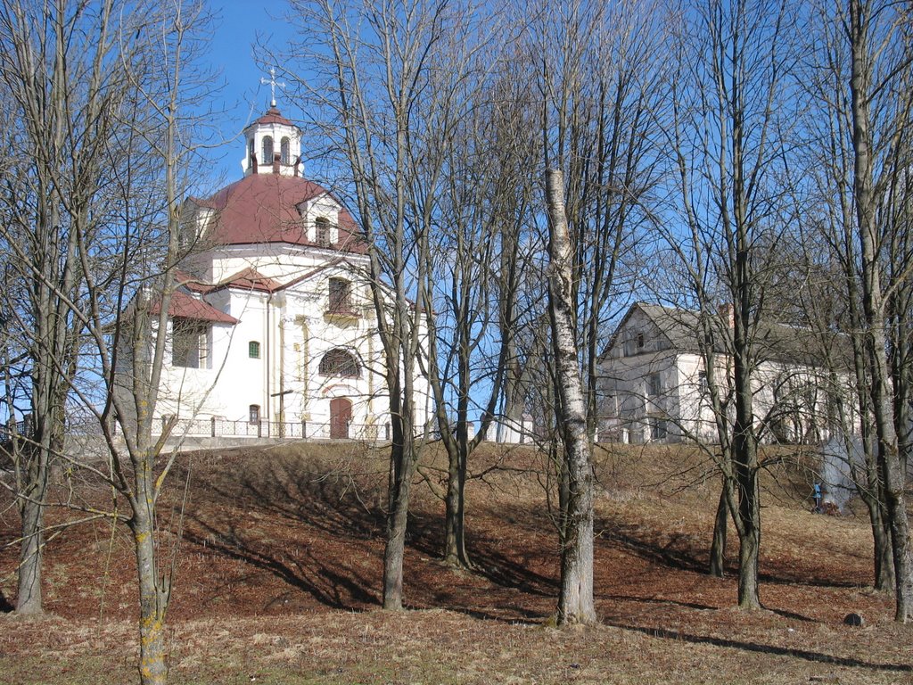 Касцёл і буданак манастыру Камелітаў Босых.