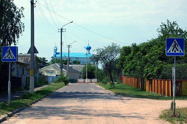 Выгляд на царкву Сьвятой Ганны зь вуліцы Міцкевіча