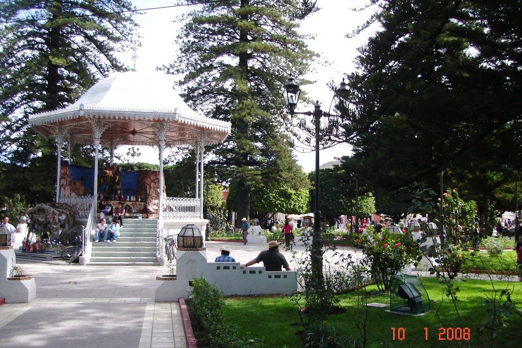 Jardín Principal con vista al Kiosko, Pénjamo, Gto., Mex.