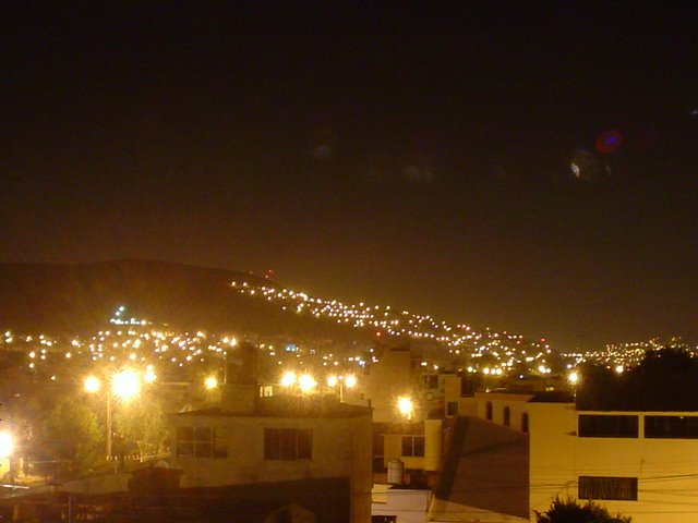 Vista nocturna hacia el centro, desde mi casa