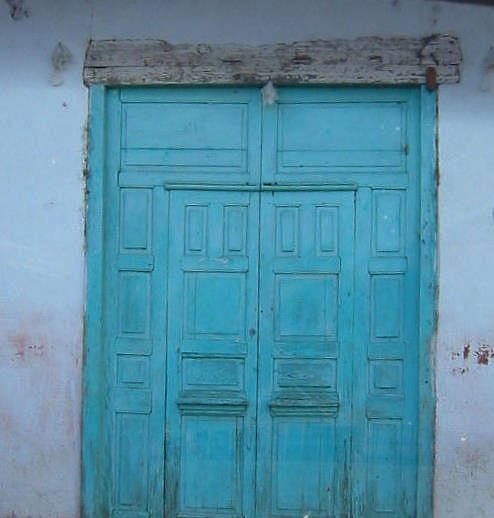 blue doors