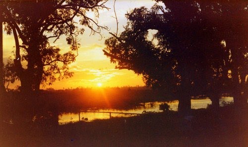 Atardecer junto al río; Tecuala