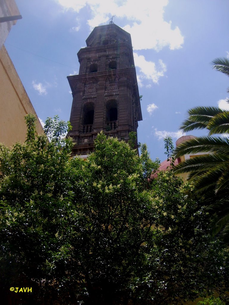 Lateral de la Torre de la Iglesia de San Francisco, Puebla, México.