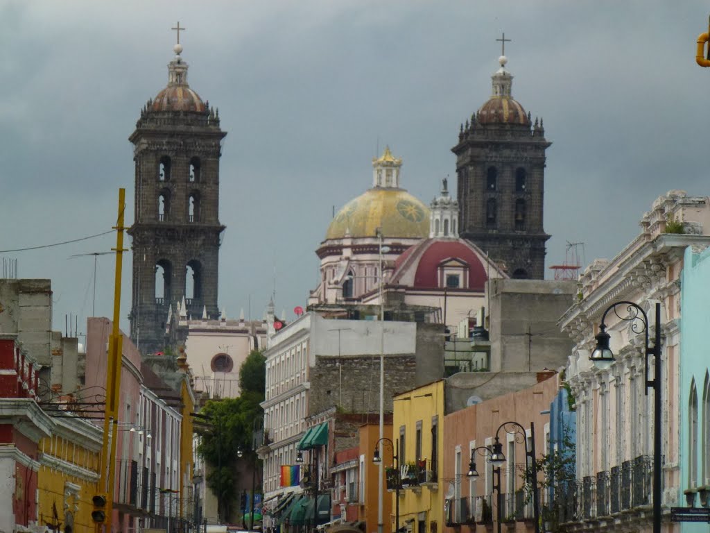View to the Cathedral of Puebla