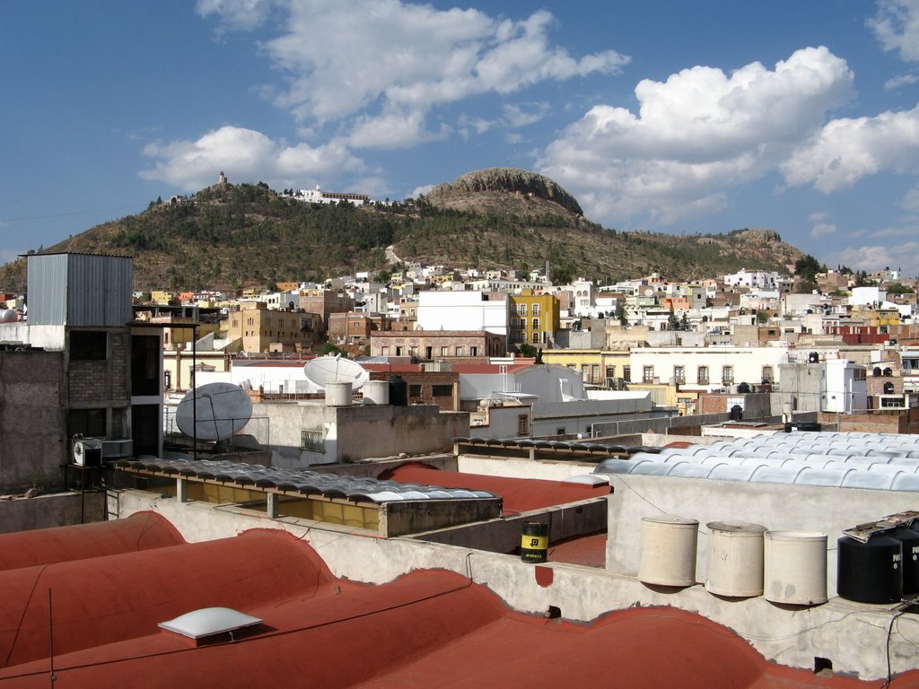 View of Cerro de la Bufa above the roof tops