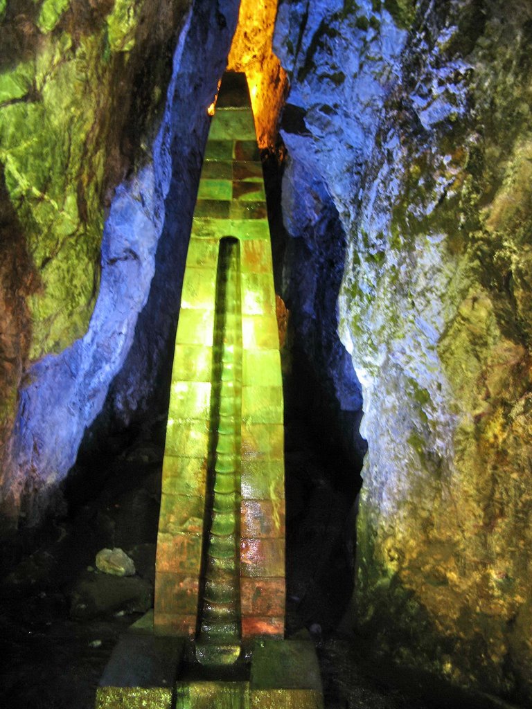 A modern fountain in the silver mine