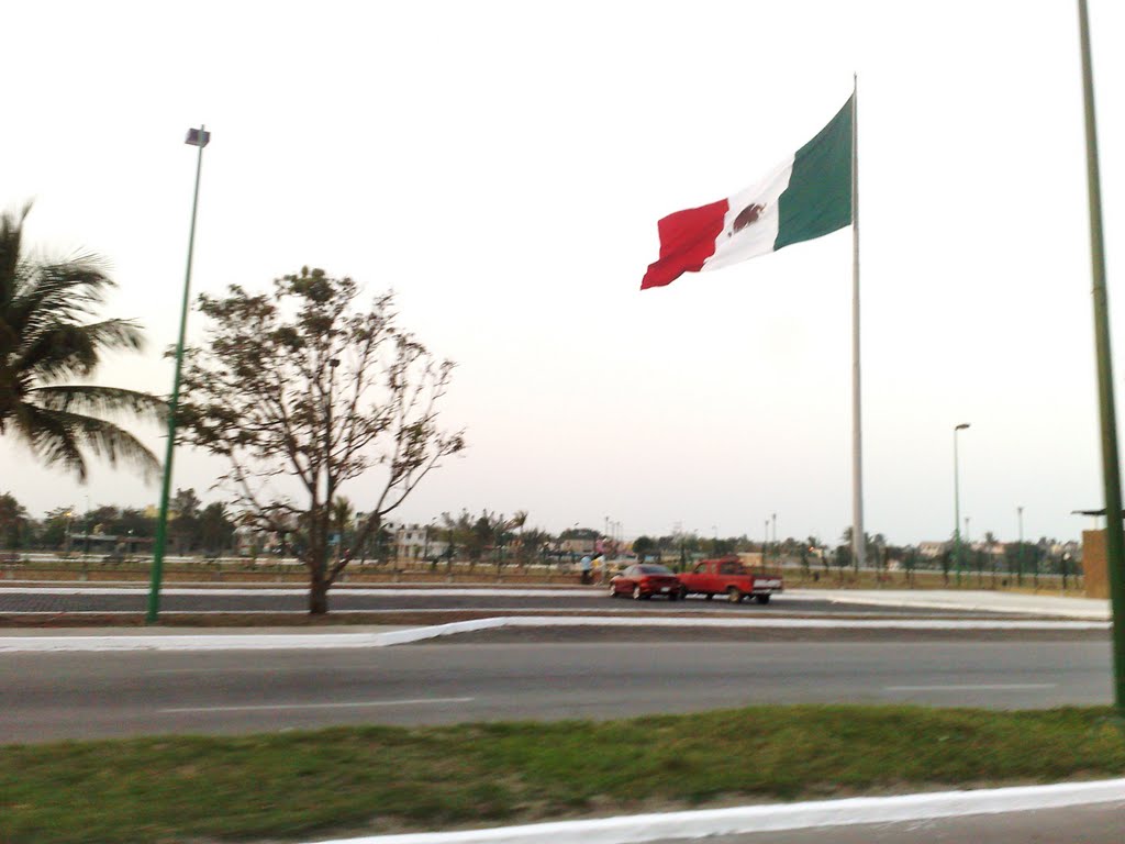 Bandera de México en el parque bicentenario