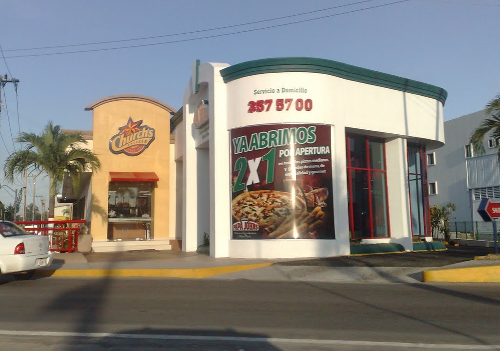Churchs Chicken y Papa Johns