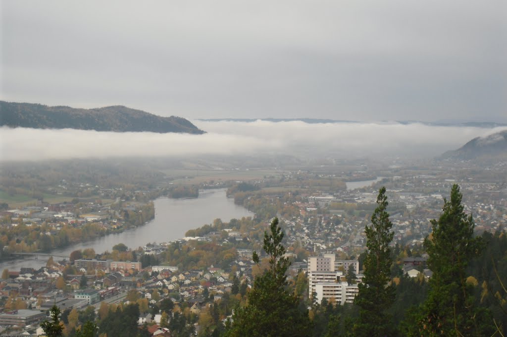 Drammen from the top of Spiralen