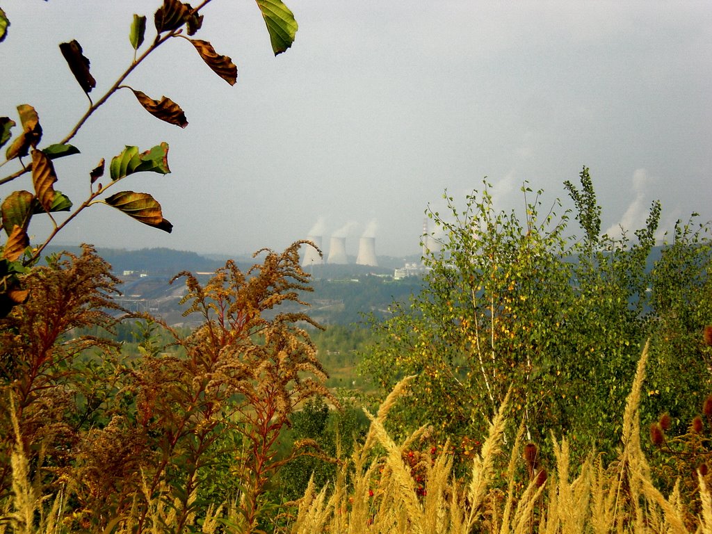 Widok na Elektrownię Turów