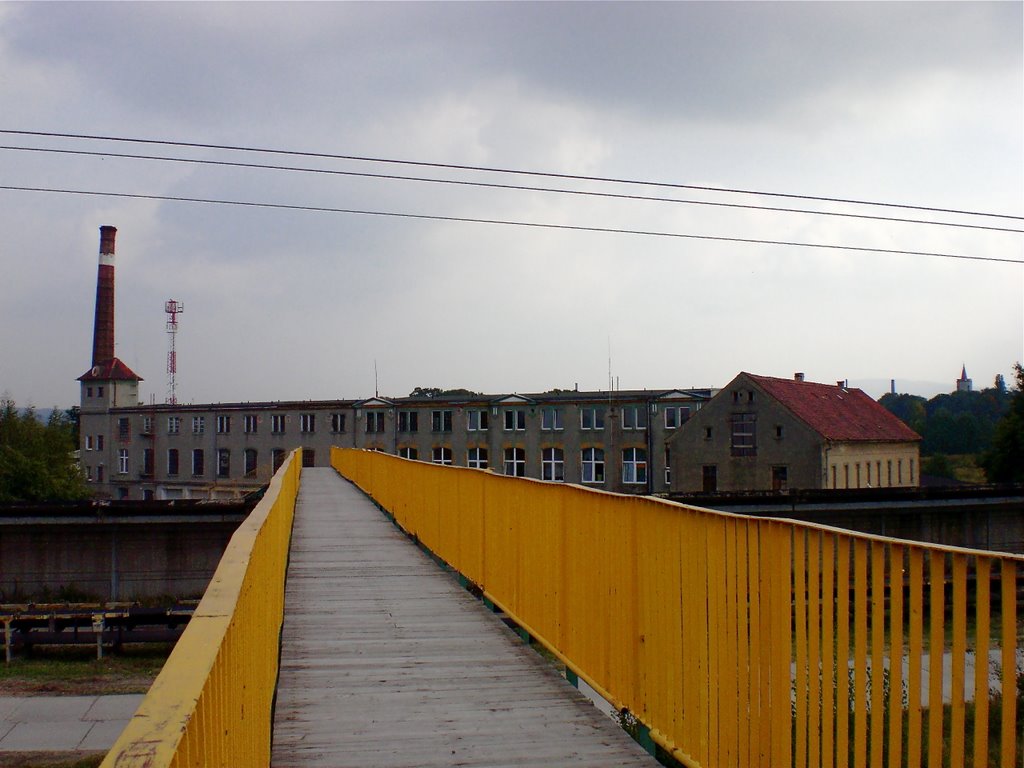 Mostek nad wałem ochronnym