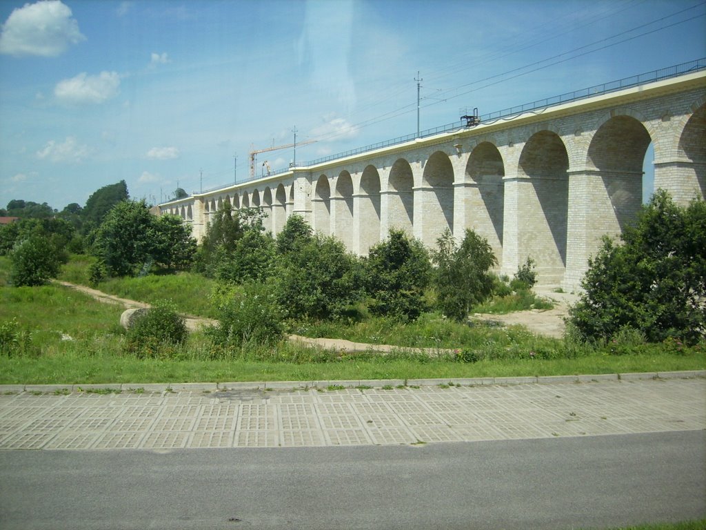Eisenbahnbrücke in Boleslawiec, früher  Bunzlau