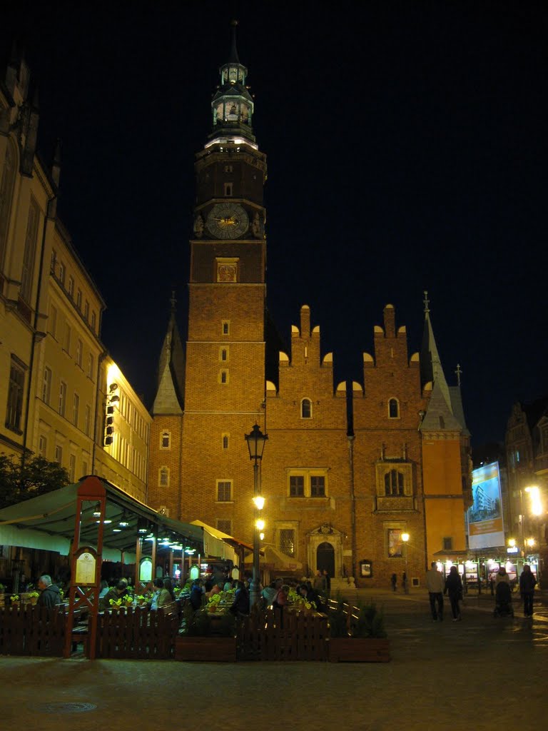 217 Wrocław wieczorem - Ratusz