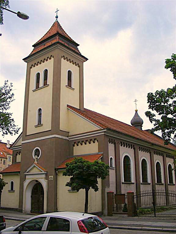 Legnica.Kościół prawosławny przy ul. Zofii Kossak.Orthodox Church Street. Zofia Kossak