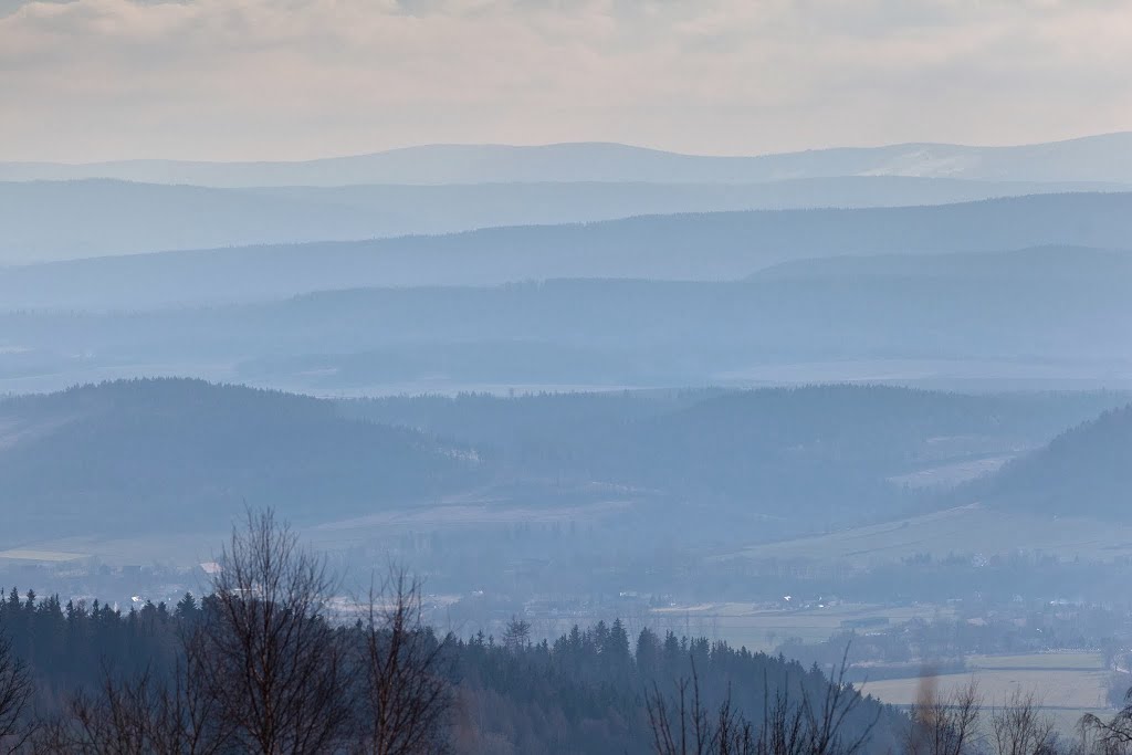 Widok z Góry św. Anny na Góry Bystrzyckie