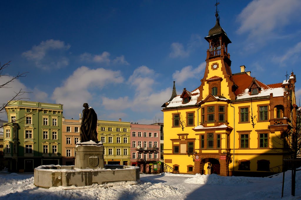 noworudzki rynek zimą