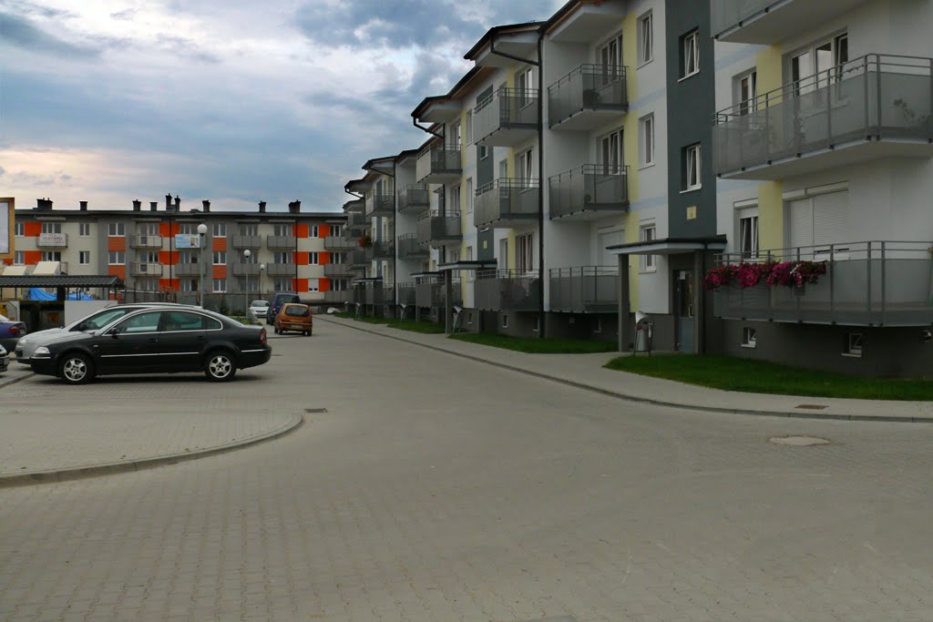 Najnowsze osiedle na ulicy Zacisznej - The newest buildings on Zaciszna street.