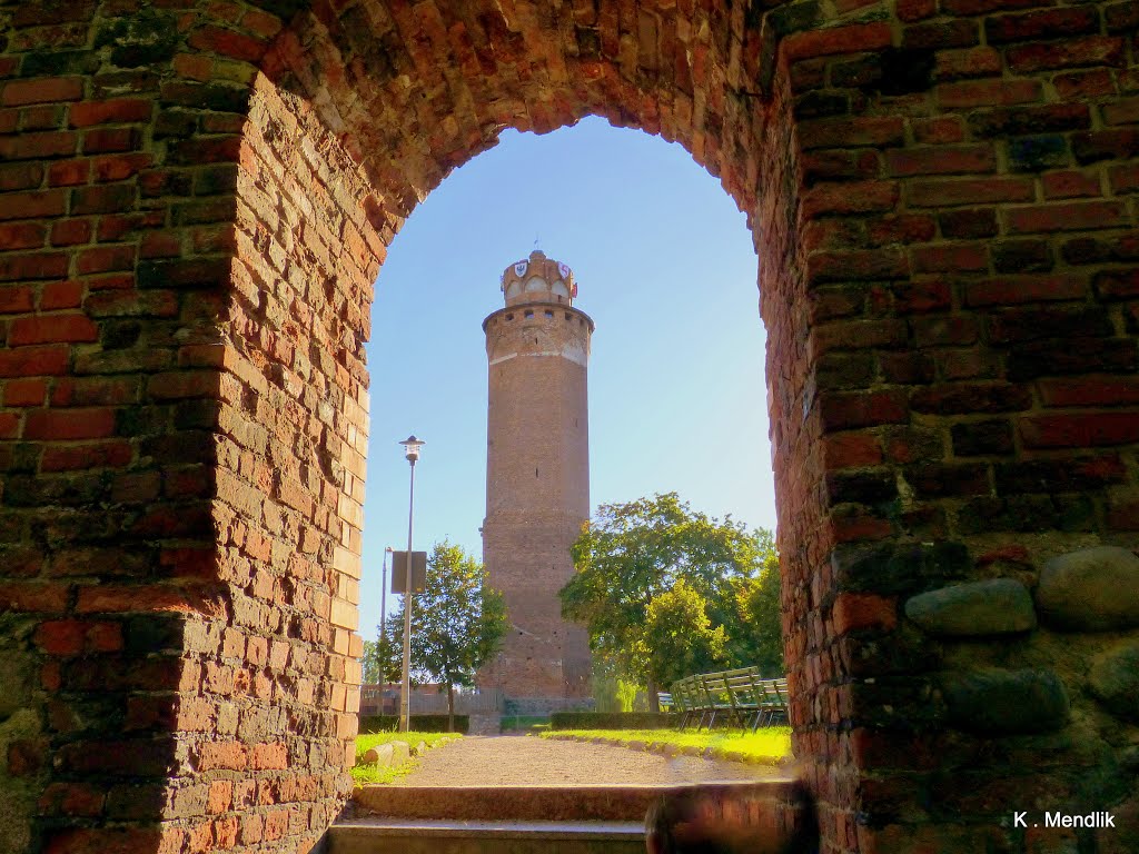 Brodnica,Polska. Widok wieży dawnego zamku Krzyżackiego.