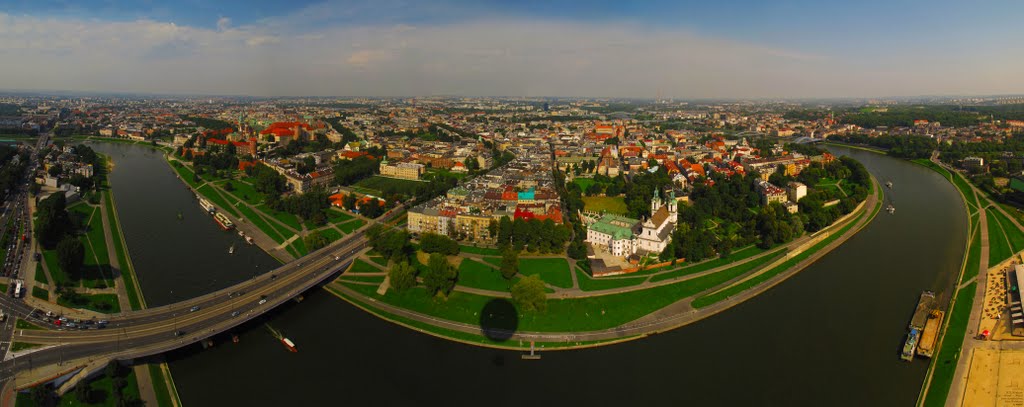 POL Krakow City ~ Wawel ~ [Wisla] from Aeroplatforma Balon Widokowy (Unique in Poland) Panorama by KWOT