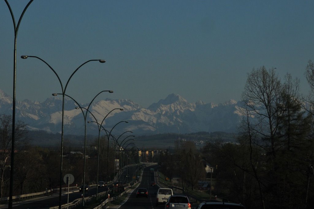 Tatry widok z  zakopianki w Białym Dunajcu