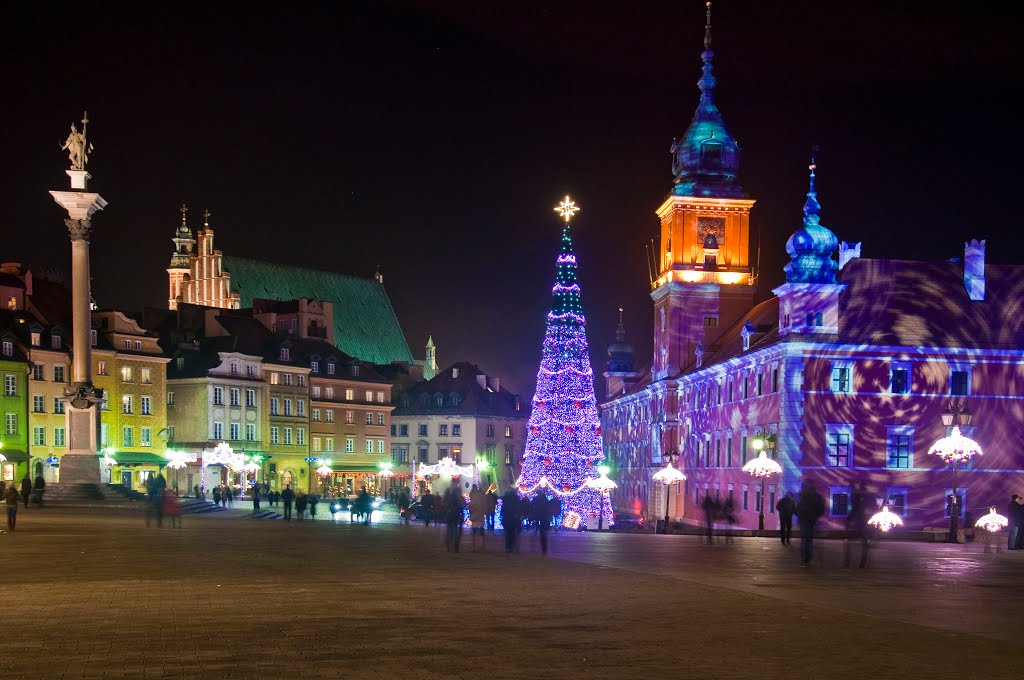Warszawa w świątecznej scenerii 2012r. - Plac Zamkowy